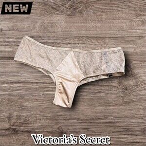New NWT Victoria’s Secret Cheeky Panty – Nude Lace – Size Small